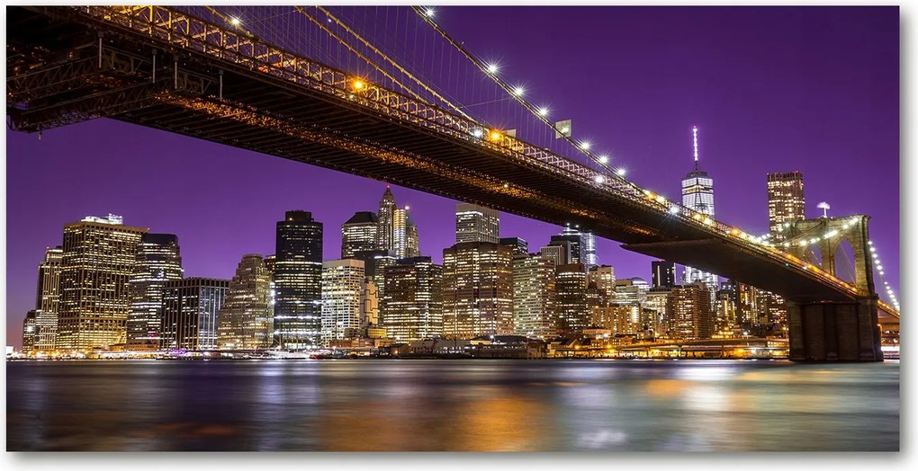 Fotó vászonkép edzett üveg Manhattan éjszaka 140x70