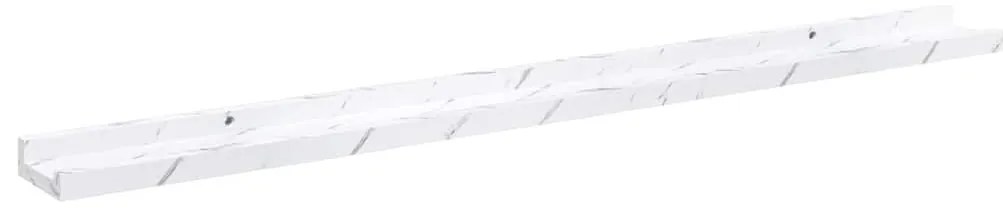 vidaXL Falpolc polcokkal 2 pcs Fehér márvány 100 x 9 x 3 cm Faanyag