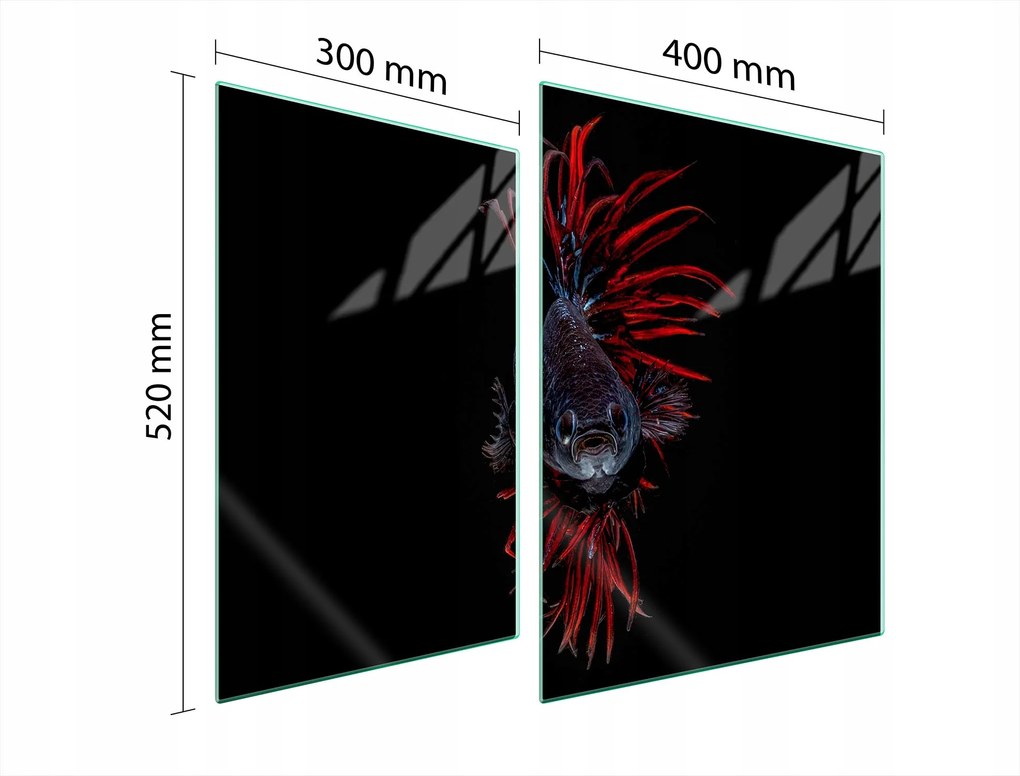Üveg Tűzhelyvédő Főzőlap 70x52 Hal Edzett Üveg
