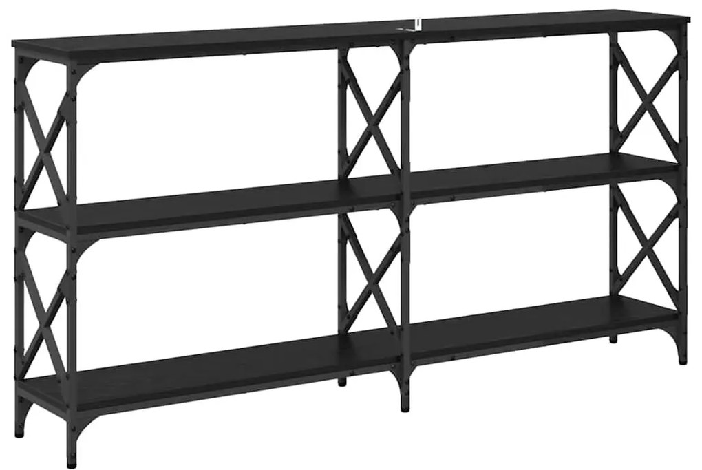 Konzolasztal Musta tammi 156 x 28 x 80,5 cm Faanyag
