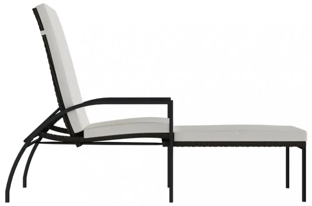 2 db barna polyrattan napozóágy lábtartóval