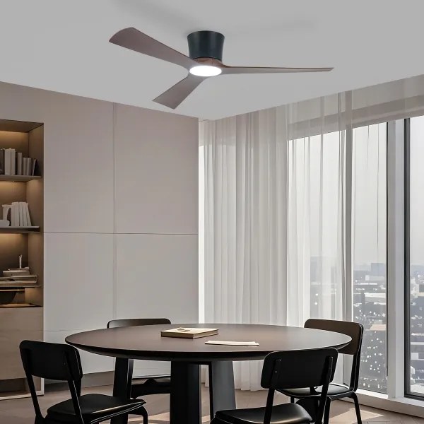 ZEVENTI - LED mennyezeti ventilátor AUREX LED/24W/230V Wi-Fi Tuya fekete/dió + távirányító