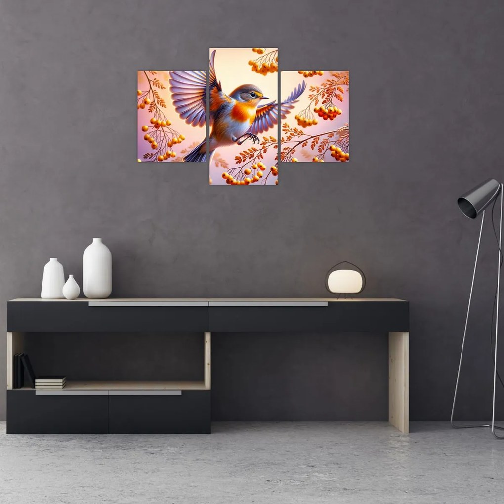 Kép - Madár berkenyével (90x60 cm)