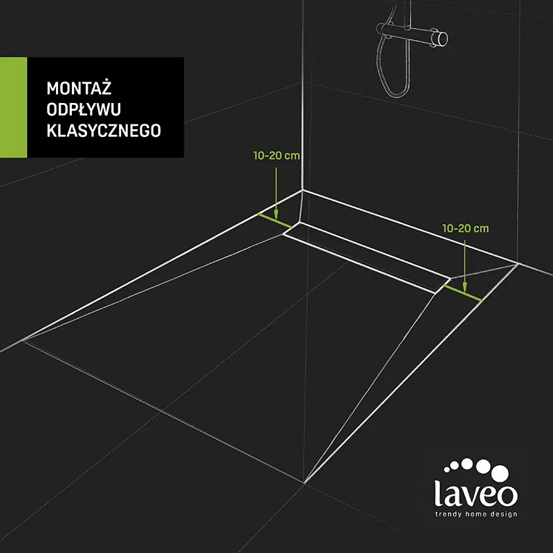 Laveo Basso, lineáris lefolyó ráccsal 60 cm, fekete, LAV-COB_760D