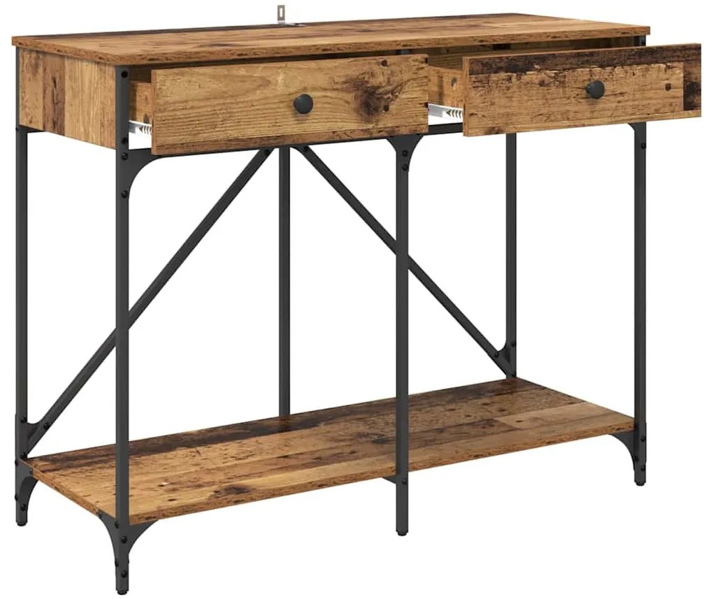 Konzolasztal fiókkal Öreg fa 100 x 39 x 78,5 cm Faanyag