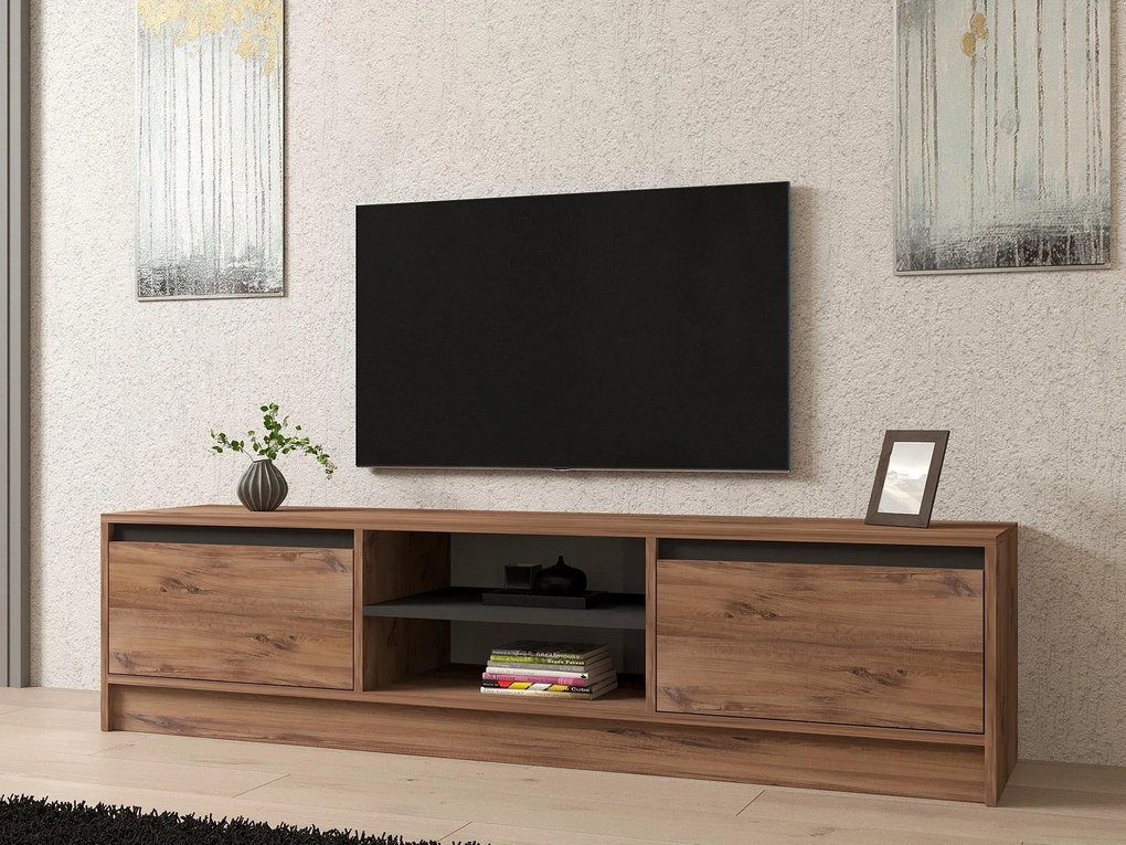 TV asztal/szekrény Netibo (atlanti fenyő + antracit) . Akció -21%. 1095441