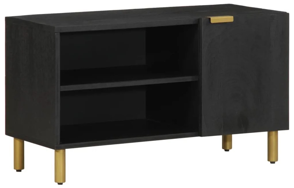 fekete szerelt fa TV-szekrény 80 x 33 x 46 cm