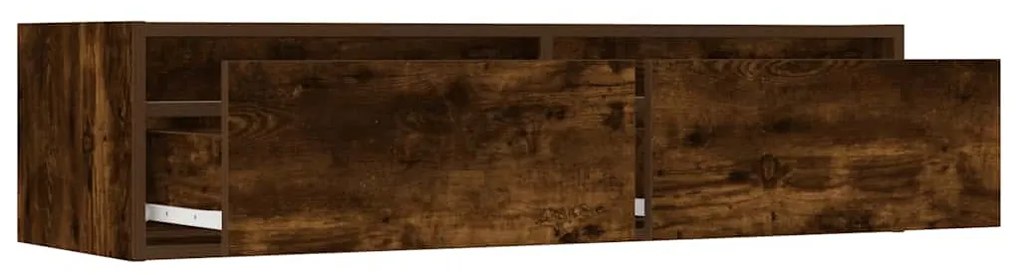 TV szekrény LED világítással füstölt tölgy 100X35,5x25 cm