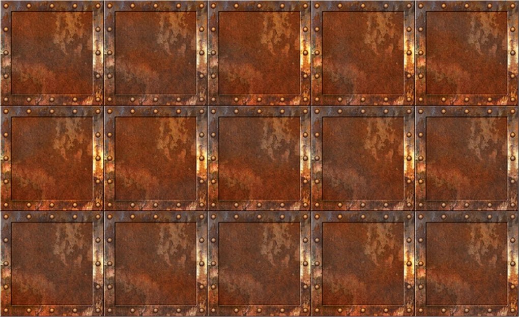 Fotótapéta Fém és Rozsda Loft Industrial 254x184 Panelek Keretek Szegecsek +ragasztó