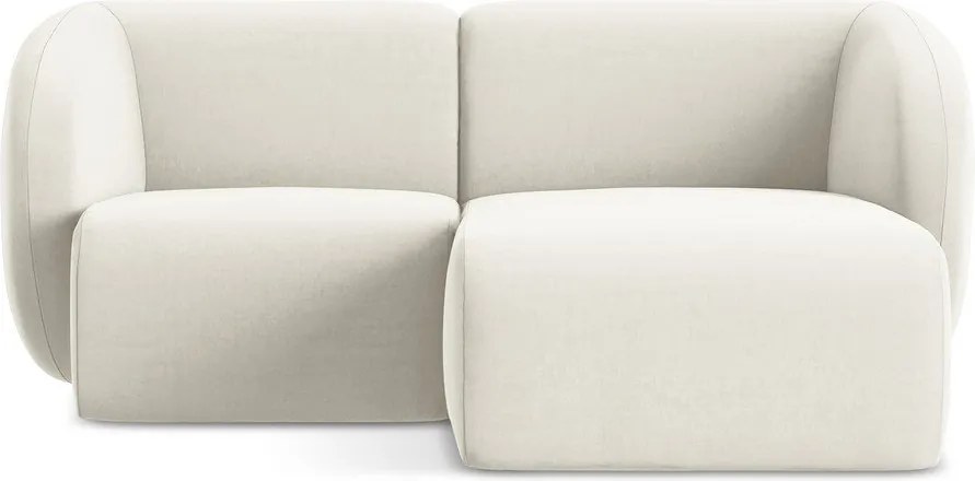 Bézs bársony sarokkanapé (jobb oldali-heverő résszel) Lani – Makamii