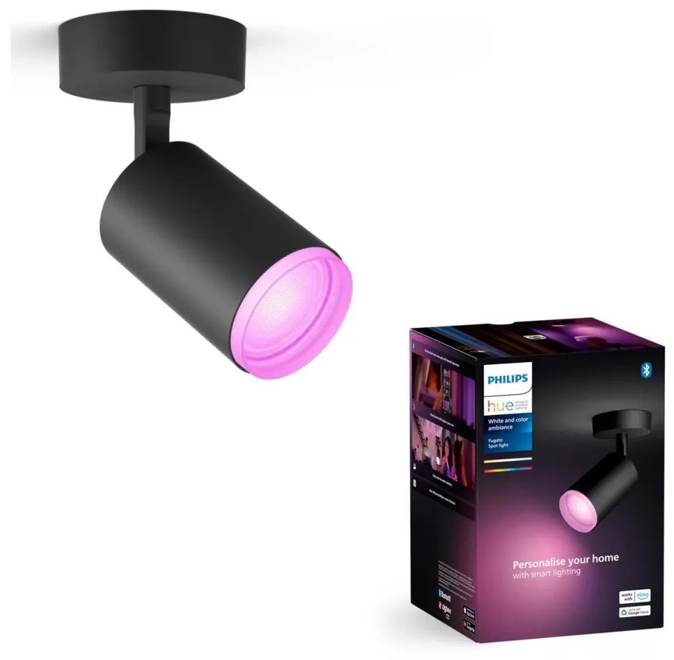 Philips Philips - LED RGBW Dimmelhető spotlámpa Hue FUGATO 1xGU10/4,2W/230V fekete P6180