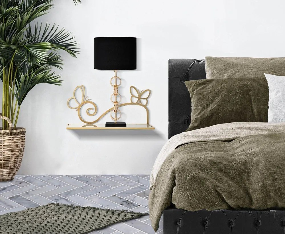 Aranyszínű éjjeliszekrény Butterfly – Mauro Ferretti