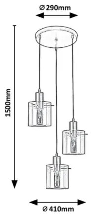 Rabalux - Csillár zsinóron 3xE27/40W/230V