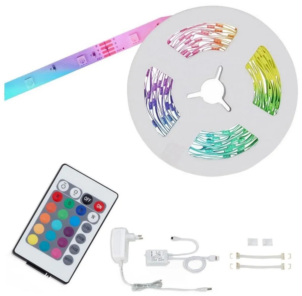 Brilo - LEG RGBW Dimmelető szalag 6,5m LED/22W/230V + + távirányító