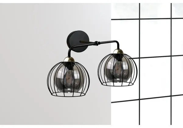 Fali lámpa SOLO BLACK 2xE27/60W/230V fekete/arany