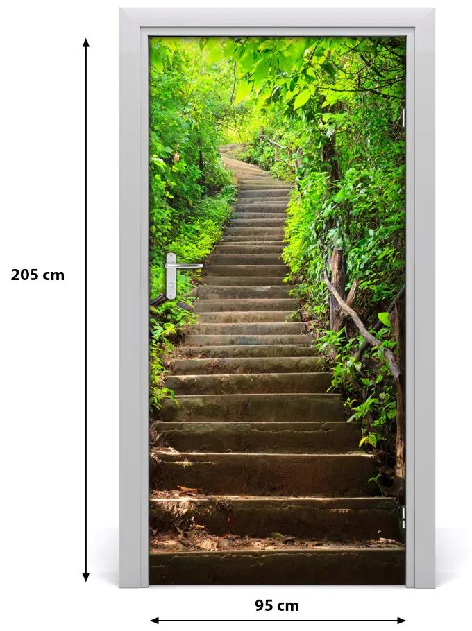 Ajtóposzter öntapadós Lépcsők az erdő 75x205 cm