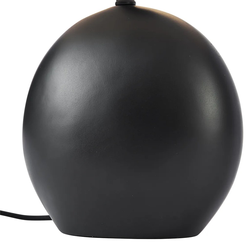 Japandi asztali lámpa fekete vászonernyővel - Timo