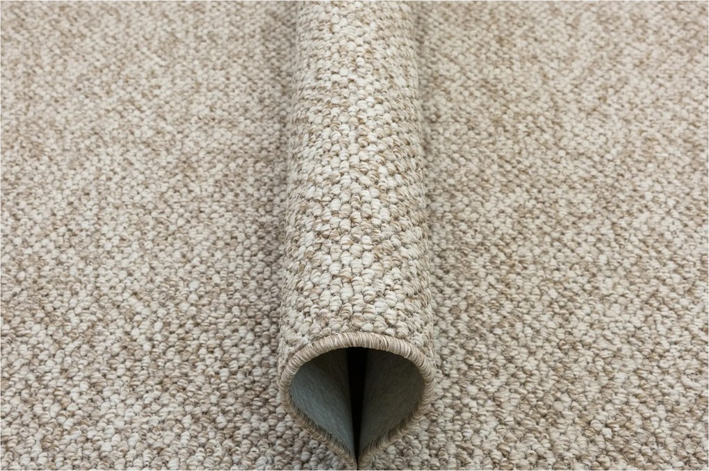 Szőnyeg Hurok Vastag Szövésű Melange Bézs Filc Krém New Topaz 100x200 cm