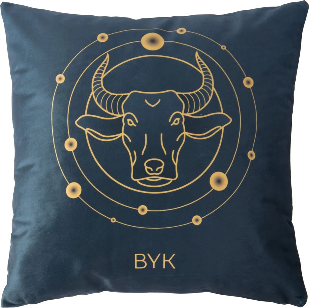 Dekoratív párnahuzat Zodiákus 40x40 Darymex sötétkék Bika