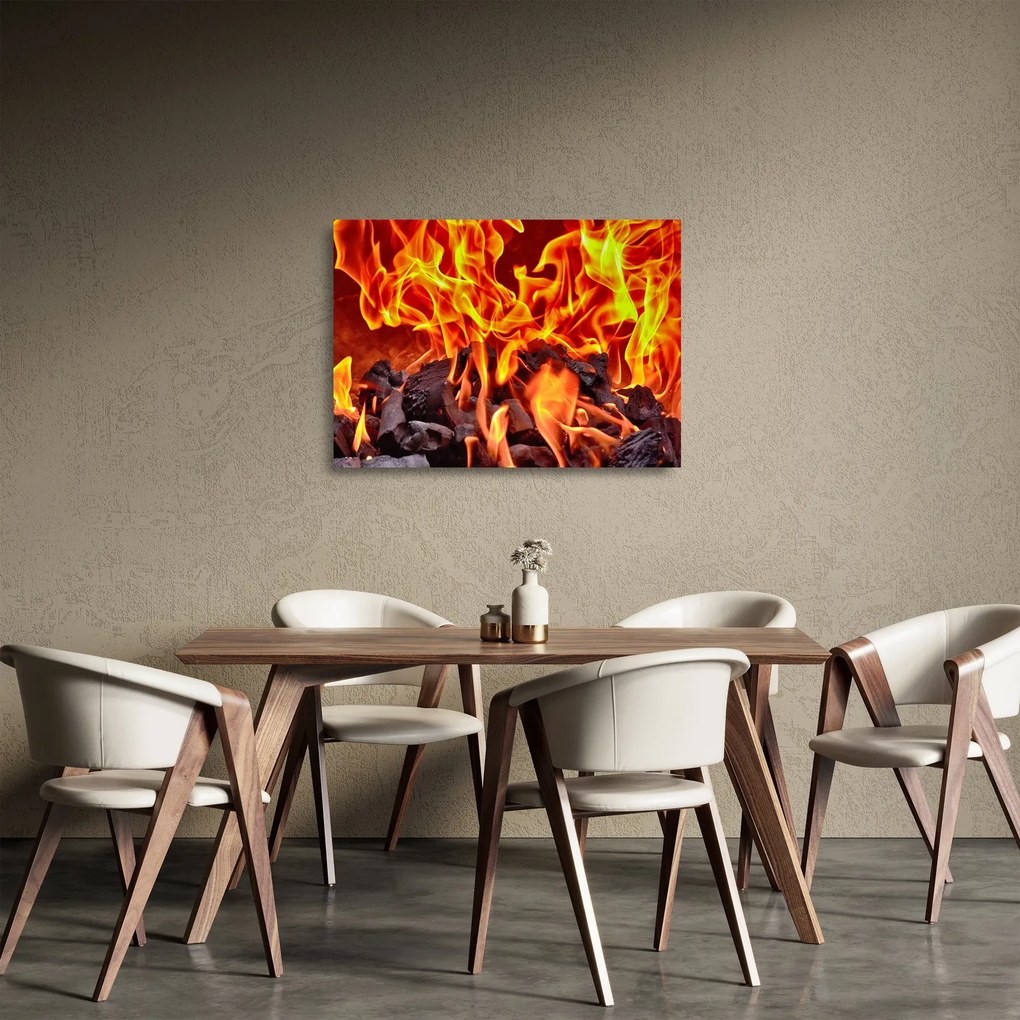 Az égő szén képe (üvegen) (70x50 cm)