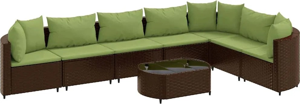 vidaXL 8 részes barna polyrattan kerti ülőgarnitúra párnákkal