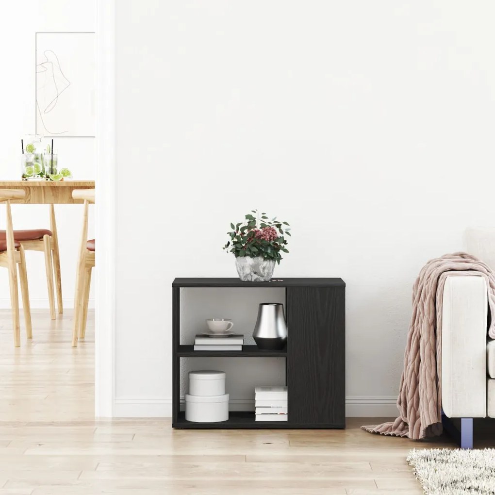 vidaXL Széf fiókkal Fekete tölgy 60 x 30 x 50 cm Faanyag