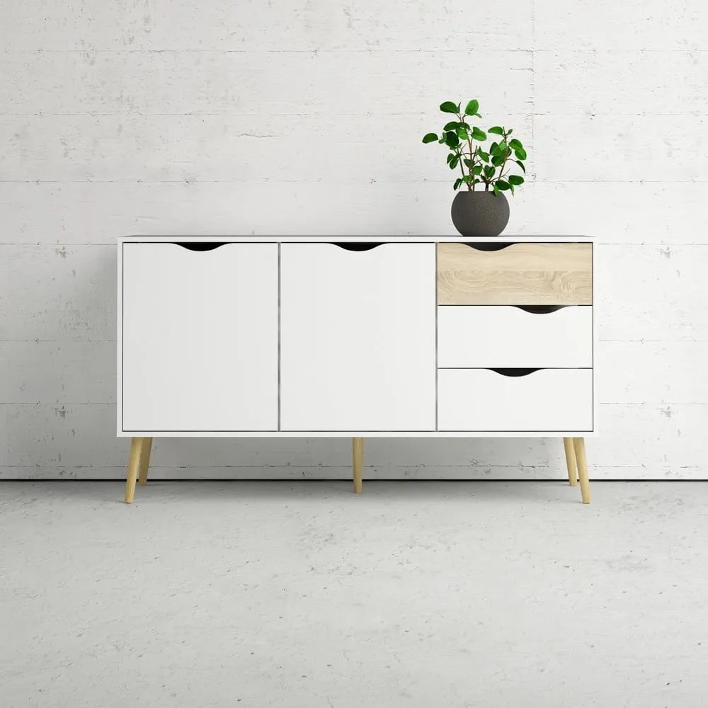 Fehér komód 147x82x39 cm Oslo – Tvilum