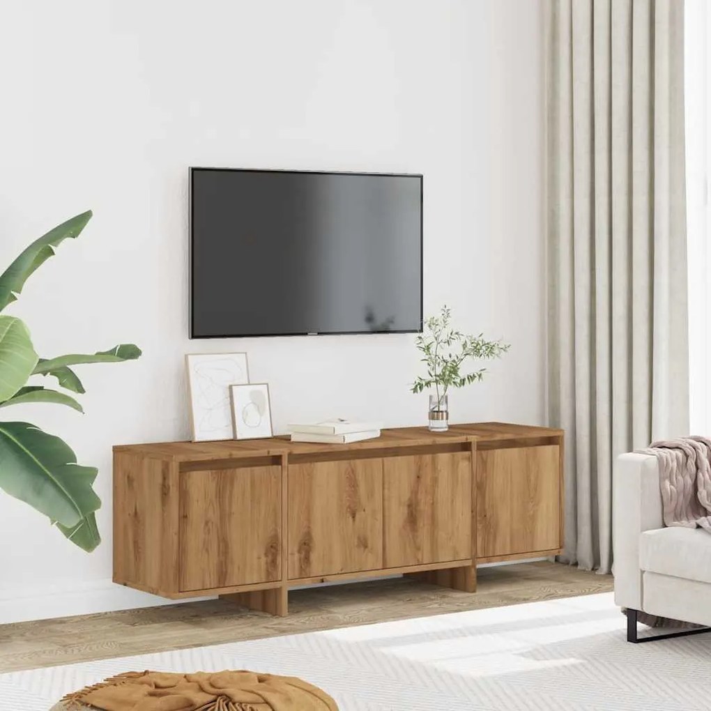 kézműves tölgy színű szerelt fa TV-szekrény 120 x 30 x 40,5 cm
