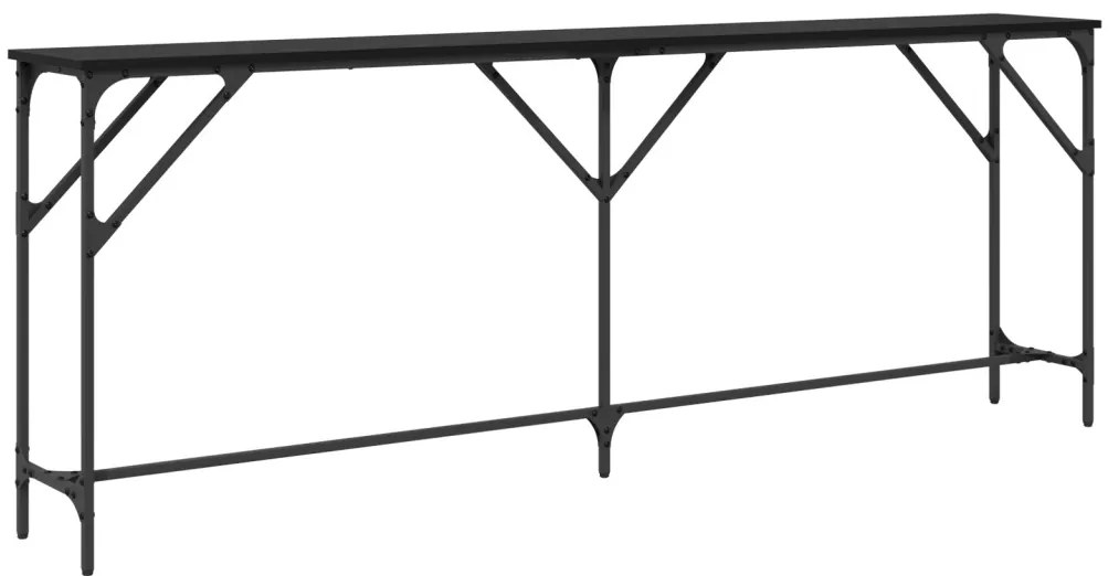 Konzol Asztal Fekete Tölgy 200x29x75 cm Összeszerelt Fa