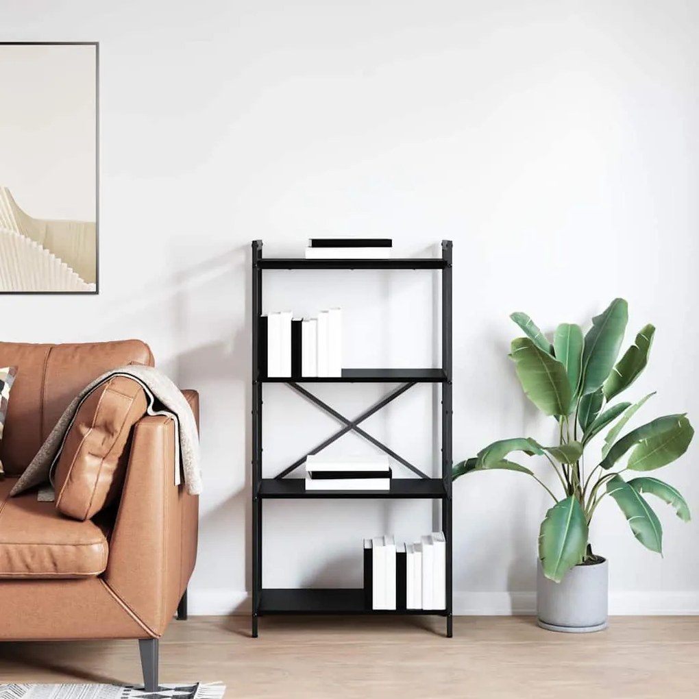 Könyvszekrény Musta tammi 60 x 30 x 118 cm Faanyag