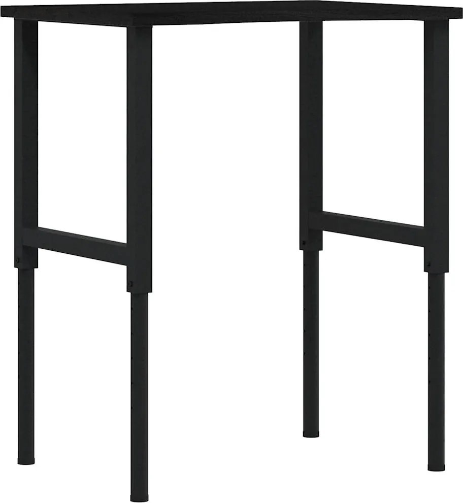 vidaXL sötétbarna tömör tölgyfa munkapad 80 x 60 x (71,5-98) cm