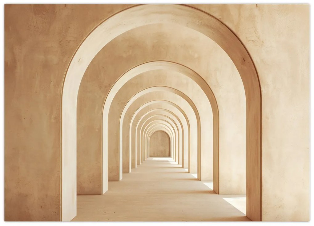 Üveg kép - Bézs átjáró (70x50 cm)