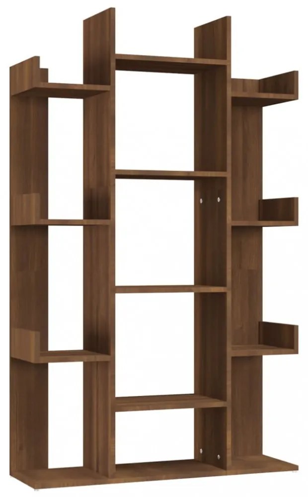 barna tölgyszínű szerelt fa könyvszekrény 86 x 25,5 x 140 cm