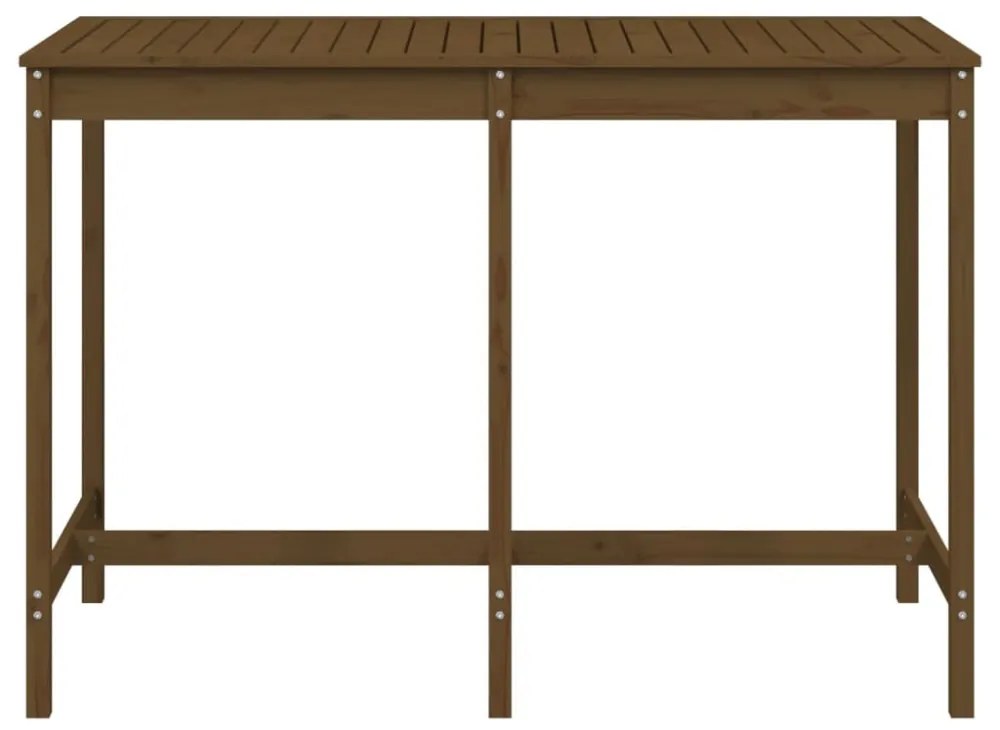 mézbarna tömör fenyőfa kerti asztal 159,5 x 82,5 x 110 cm