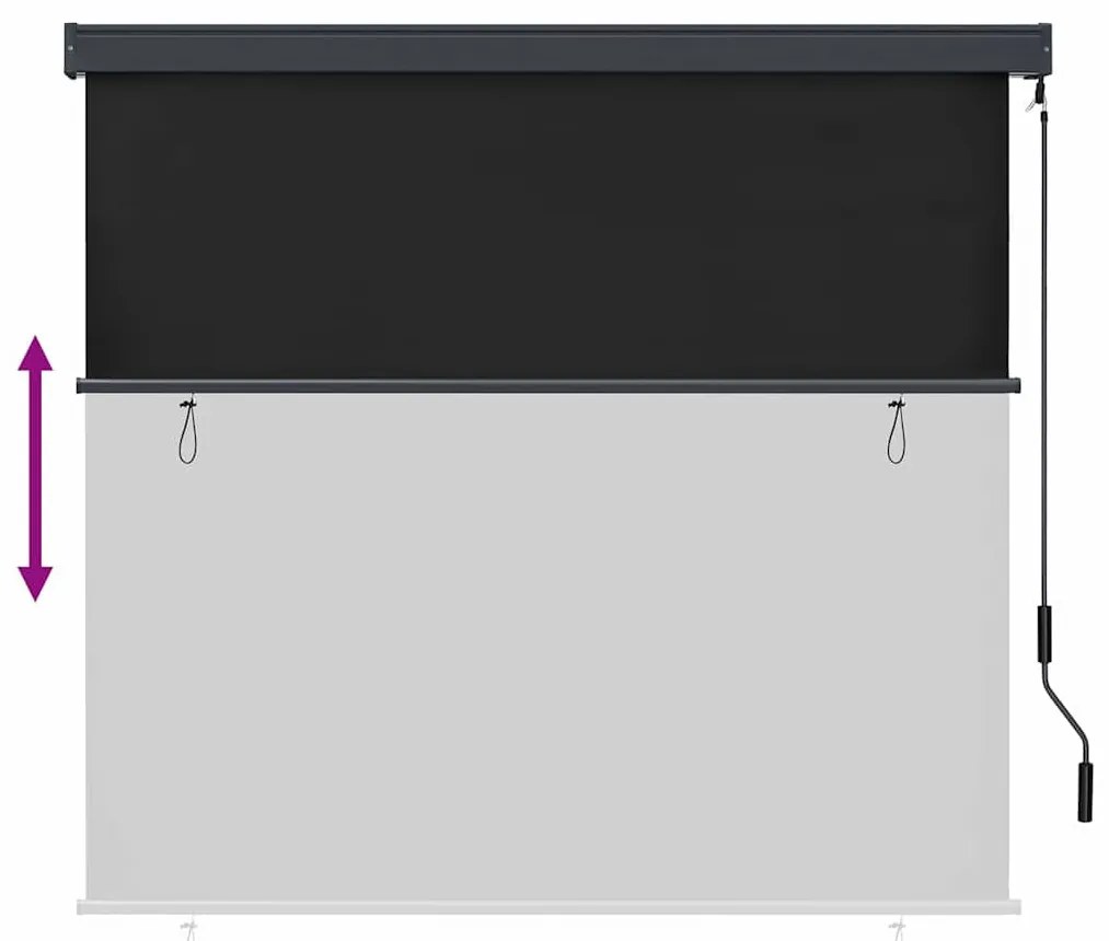 Kültéri Rolós Árnyék Csíkos Antracit 180 x 250 cm szövet