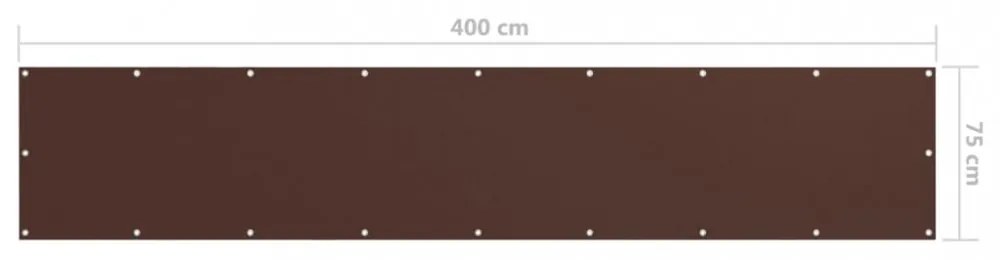 barna oxford-szövet erkélyparaván 75 x 400 cm