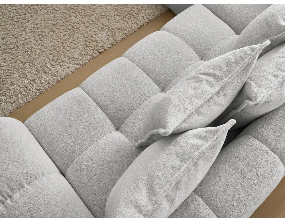 Világosszürke zsenília kinyitható-tárolóhelyes sarokkanapé (bal oldali-L alakú) Everest – Bobochic Paris