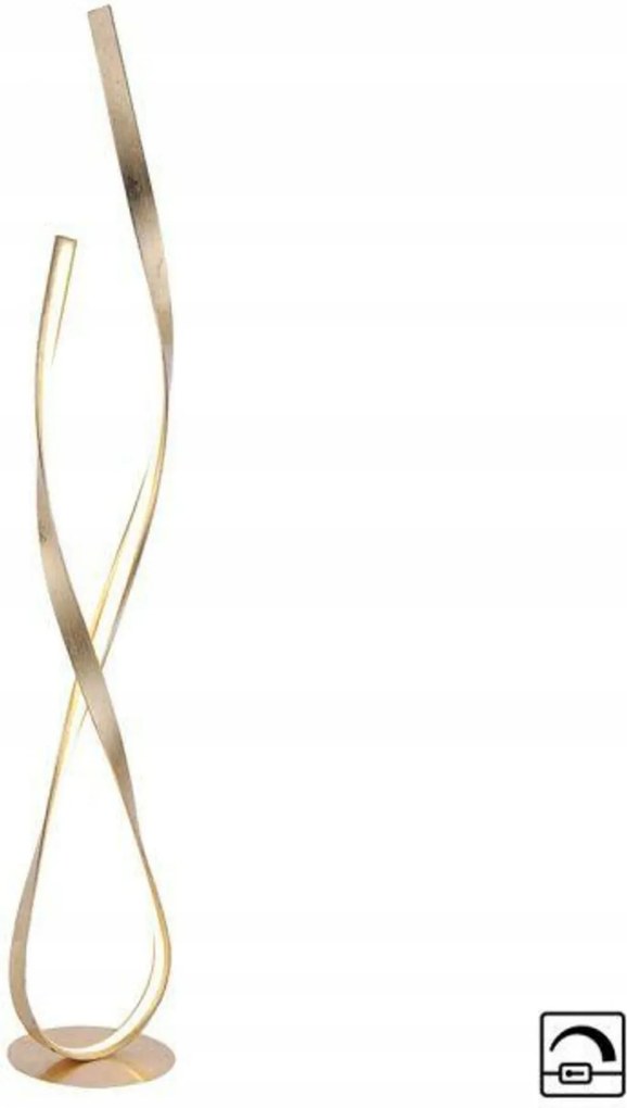 Led állólámpa, dizájner, arany utánzatú, szabályozható, 3000K, 29,5W