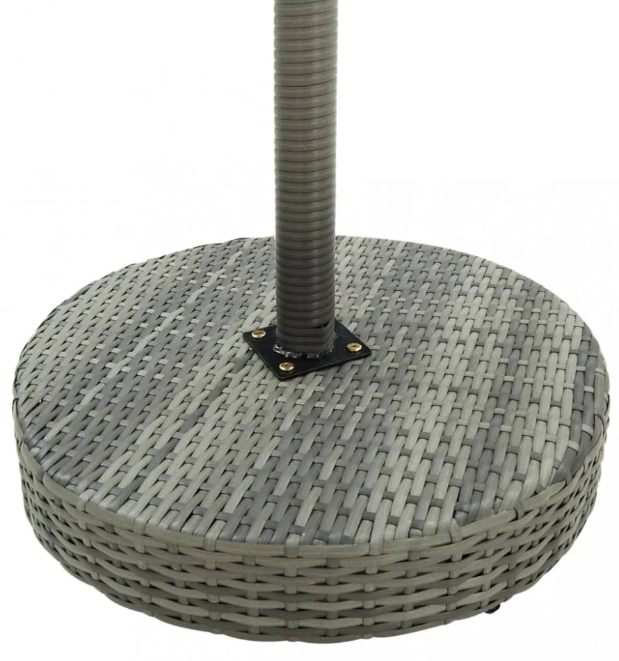 vidaXL 3 részes szürke polyrattan kerti bárszett párnákkal