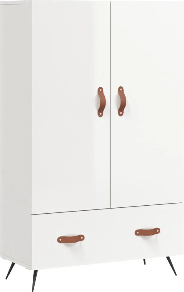 vidaXL magasfényű fehér szerelt fa magasszekrény 69,5 x 31 x 115 cm