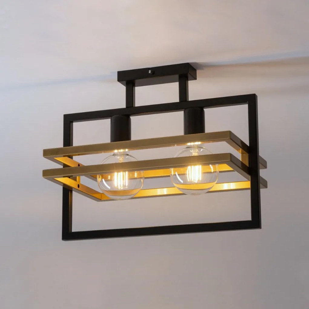 SIGMA LIGHTING 32401 MERCI Loft Mennyezeti Lámpa Fekete, Arany E27 IP20
