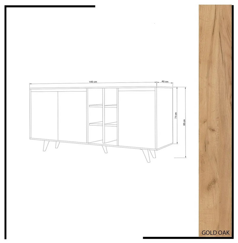 Prava Oak and White szekrény