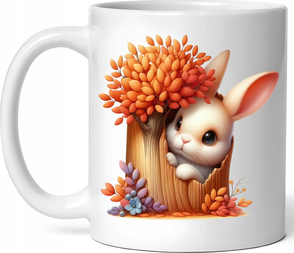 Bögre Aranyos Nyuszi Őszi Hangulat Kerámia Doboz 330ml