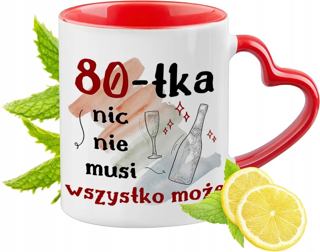 80 Születésnap Piros Szív Alakú Füllel Ajándék