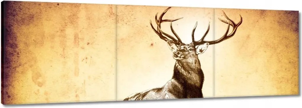 Vászonkép 60x20 Szarvas szarvakkal