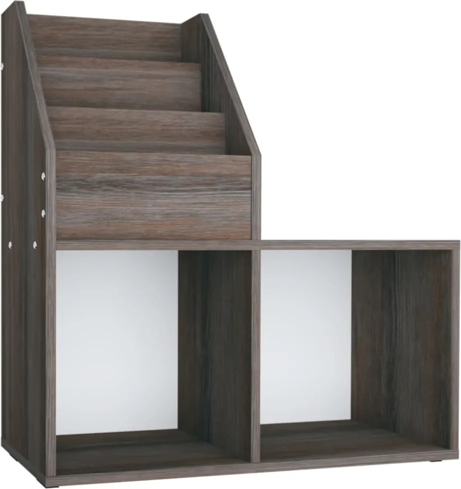 vidaXL szürke-sonoma színű szerelt fa gyerek újságtartó 71x30x78,5 cm