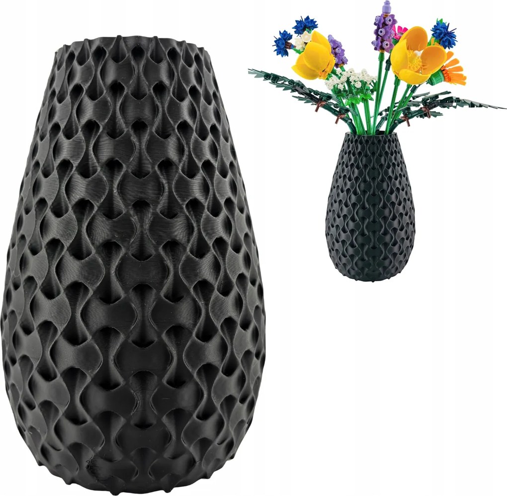 Lyra Fekete virágváza, Lego Icons Botanicals, szárított kompozíciók