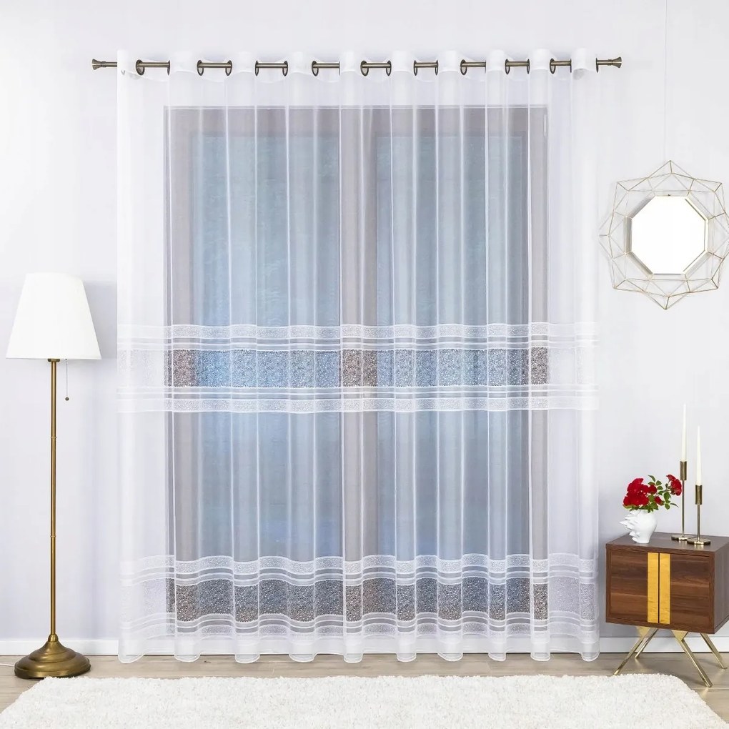 Fehér Jacquard Függöny Nappaliba 300x140