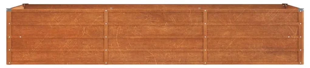 Rozsda színű corten acél kerti magaságyás 240 x 80 x 45 cm