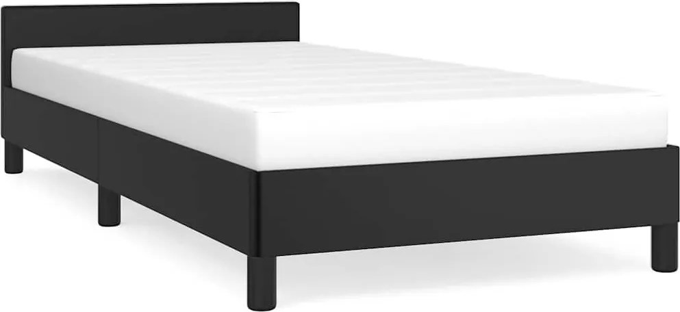 vidaXL fekete ágykeret fejtámlával matrac nélkül 100x200 cm